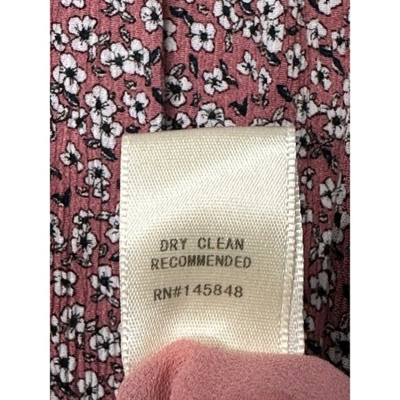 Miami Ladies Pink Pastel Floral Flowy Short V Neck Fit & Flare Dress SZ Small - Picture 8 of 8